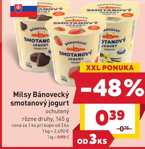 Mlsný Bánovecký smotanový jogurt ochutený