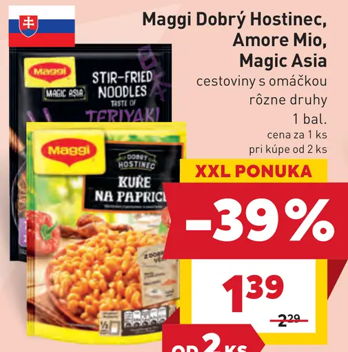 Maggi Dobrý Hostinec, Amore Mio, Magic Asia cestoviny s omáčkou