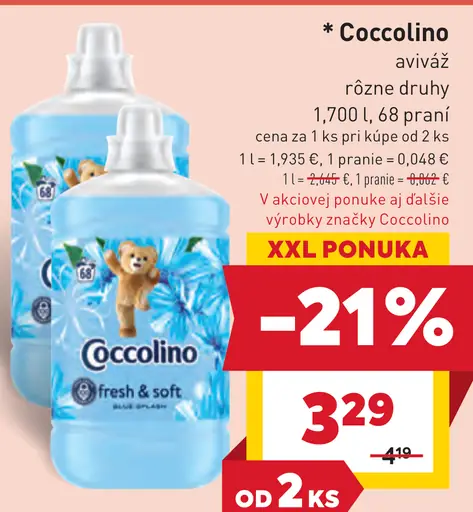 Coccolino aviváž rôzne druhy