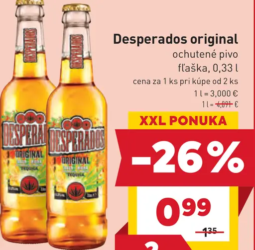 Desperados original ochutené pivo fľaša