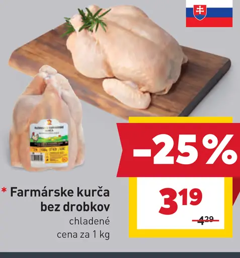 Farmárske kurča chladené balené