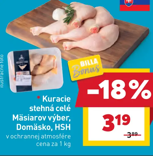 Kuracie stehná celé Mäsiařov výber Domaňsko, HSH v ochrannej atmosfére