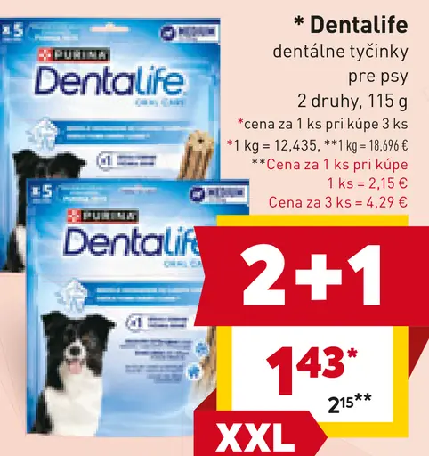 Purina Dentalife dentálne tyčinky pre psy rôzne druhy