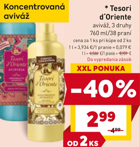 Tesori d'Oriente aviváž rôzne druhy