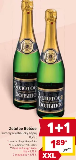 Zolotoe Bolšoe Rosé miešaný alkoholický nápoj, sýtený