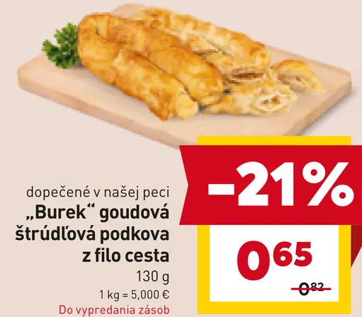 Burek gouda štrúdľová podkova z lístkového cesta