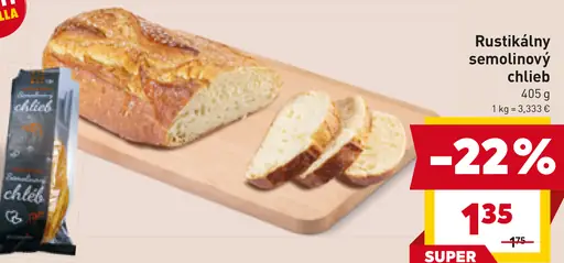 Rustikálny semolinový chlieb