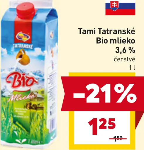 Tami Tatranské Bio mlieko 3,6 %