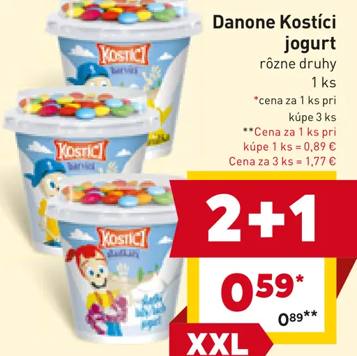 Danone Kostíci jogurt rôzne druhy