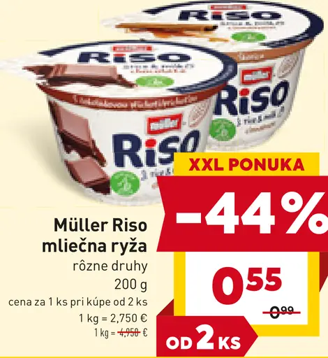Müller Riso mliečna ryža rôzne druhy