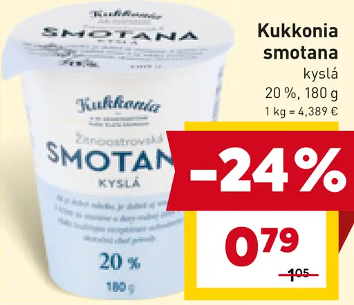 Kukkonia smotana kyslá 20 %