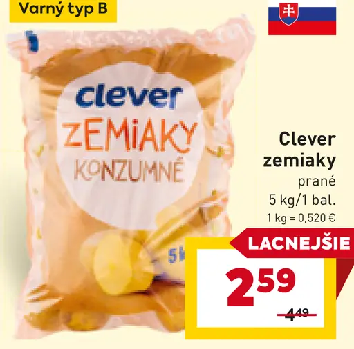 Clever zemiaky konzumné varný typ B