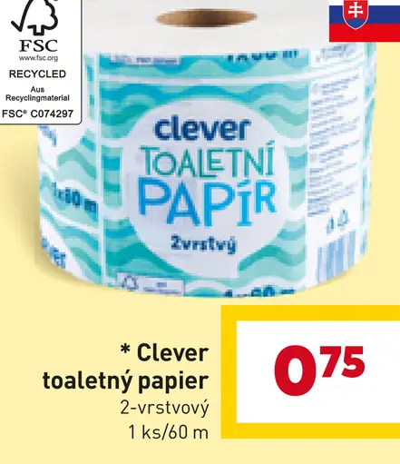 Clever toaletný papier 2-vrstvový