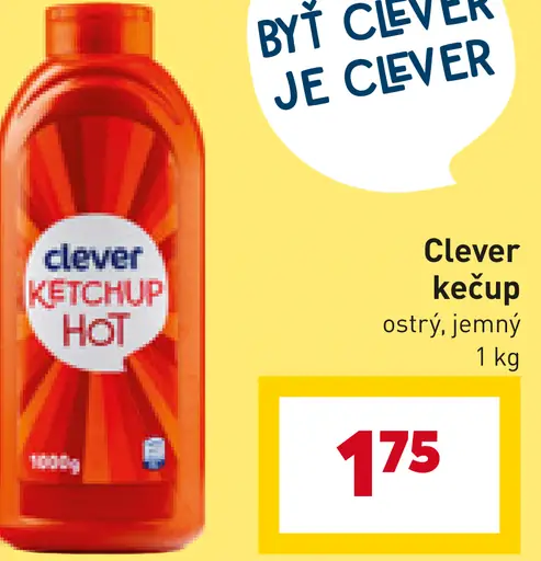 Clever kečup jemný, ostrý