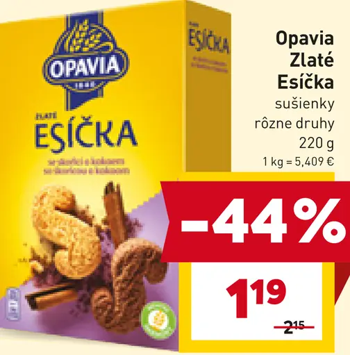 Opavia Zlaté Esíčka sušienky