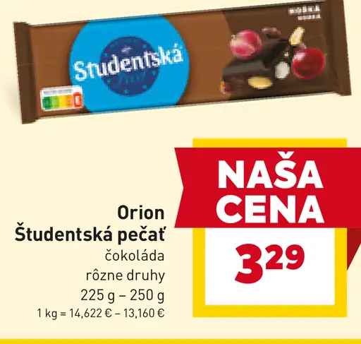 Orion Študentská pečať čokoláda