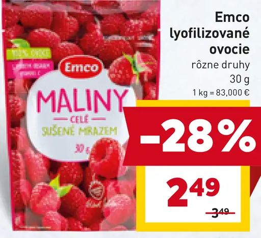 Emco lyofilizované ovocie