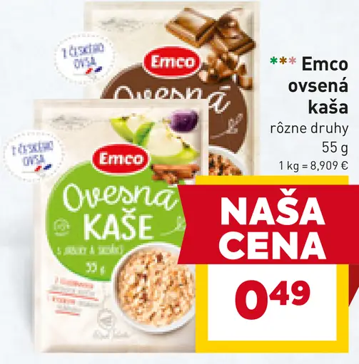 Emco Ovsená kaša rôzne druhy