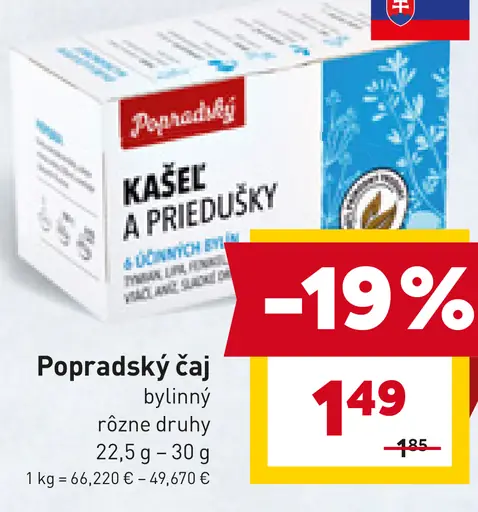 Popradský Kašeľ a priedušky bylinný čaj