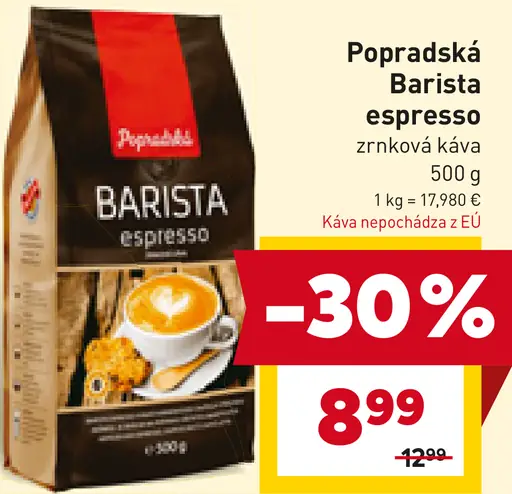 Popradská Barista espresso zrnková káva