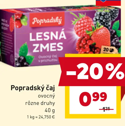 Popradský Lesná zmes ovocný čaj s príchuťou