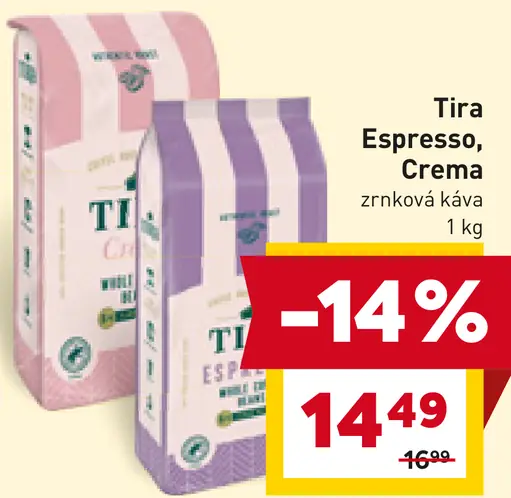 Tira Espresso, Crema mletá káva