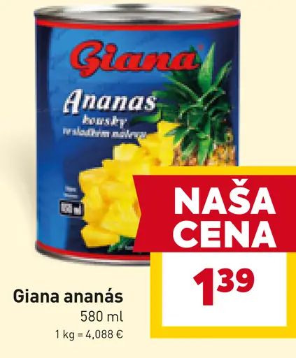 Giana ananás kúsky v sladkom náleve