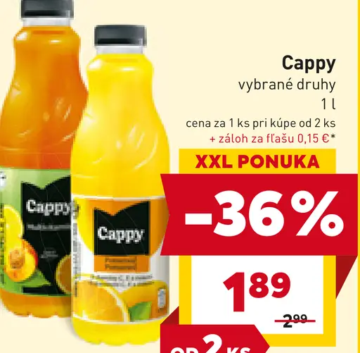 Cappy ovocný nápoj vybrané druhy