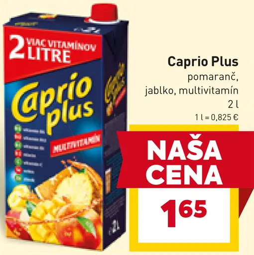 Caprio Plus pomaranč, jablko, multivitamín nápoj