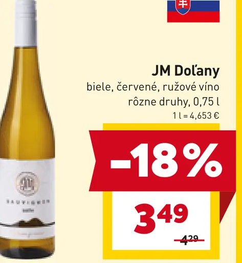 JM Doľany biele, červené, ružové víno