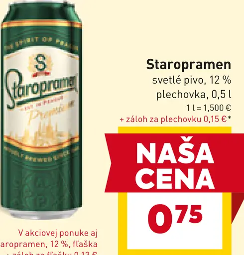 Staropramen Svetlé pivo 10 % plechovka