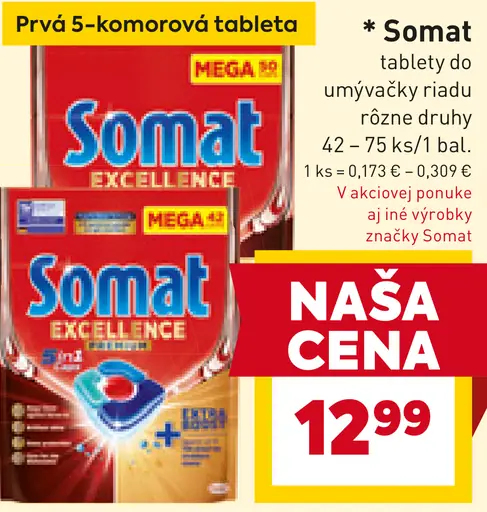 Somat tablety do umývačky riadu rôzne druhy