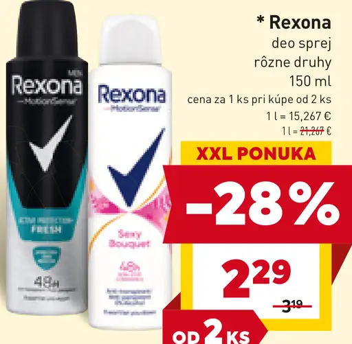 Rexona deo sprej rôzne druhy