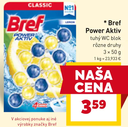 Bref Power Aktiv tuhý WC blok rôzne druhy