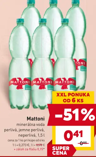 Mattoni minerálna voda perlivá