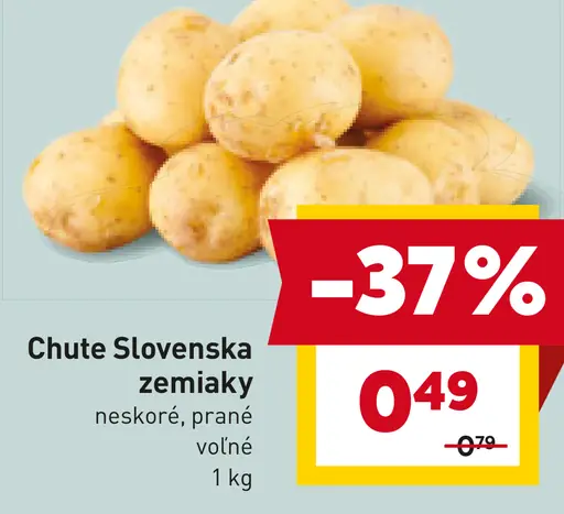 Chute Slovenska zemiaky neskoré prané voľné