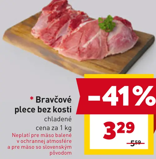 Bravčové plece bez kosti chladené