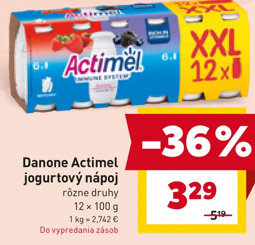Danone Actimel jogurtový nápoj rôzne druhy