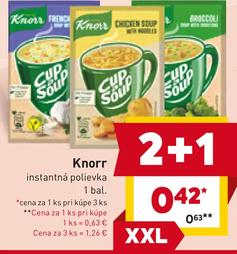 Knorr Cup a Soup Krémová kuracia instantná polievka s krutónmi