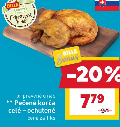 BILLA Pečené kurča celé ochutené