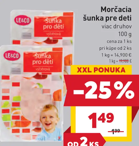 Le & Co Morčacia šunka pre deti krájaná