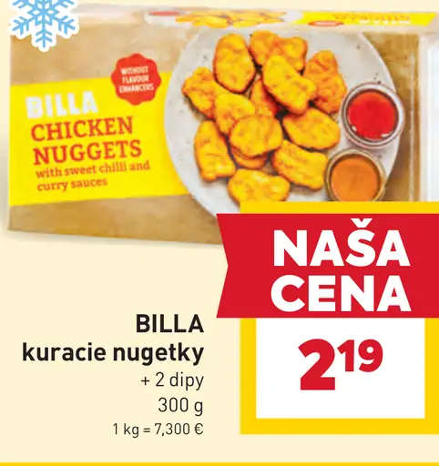 BILLA kuracie nuggety s dipmi