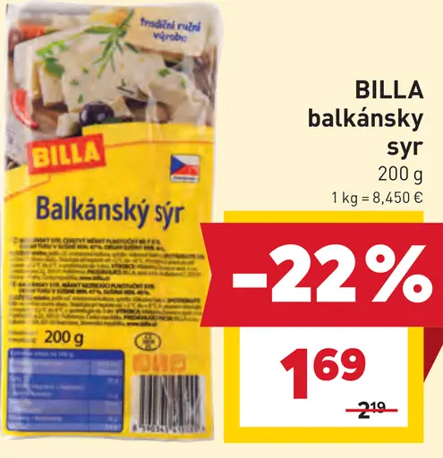 BILLA balkánsky syr