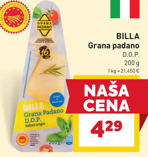 BILLA Grana Padano D.O.P. syr