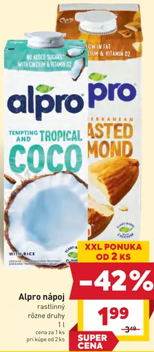 Alpro rastlinný nápoj rôzne príchute