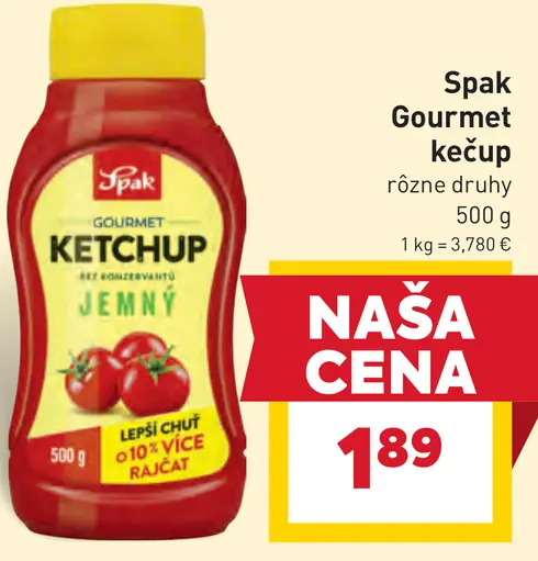 Spak Gourmet Kečup rôzne druhy