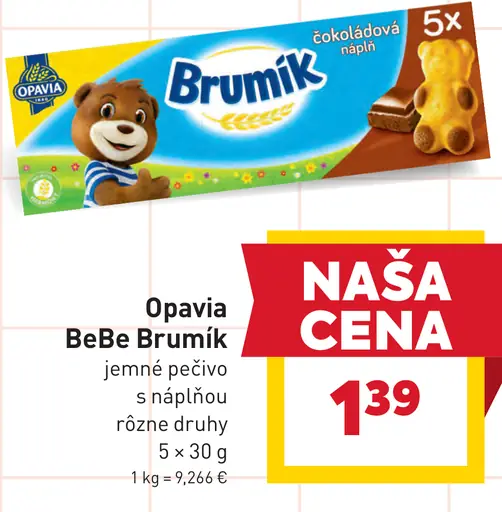 Opavia BeBe Brumík jemné pečivo s náplňou