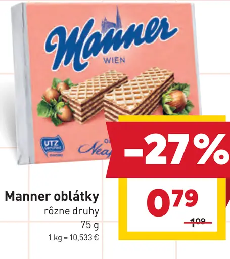 Manner oblátky rôzne druhy