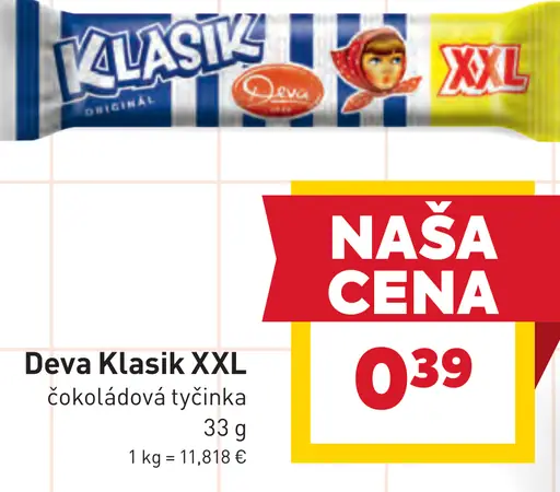 Deva Klasik XXL čokoládové tyčinka