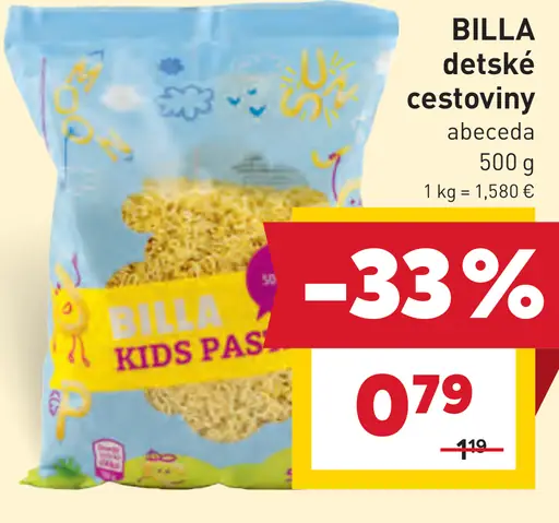 BILLA detské cestoviny abeceda